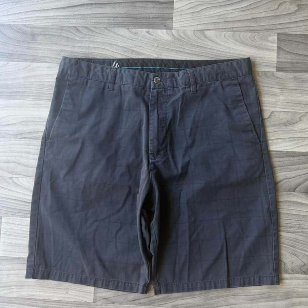 Volcom Y2K Grid Pattern Navy Surf Shorts